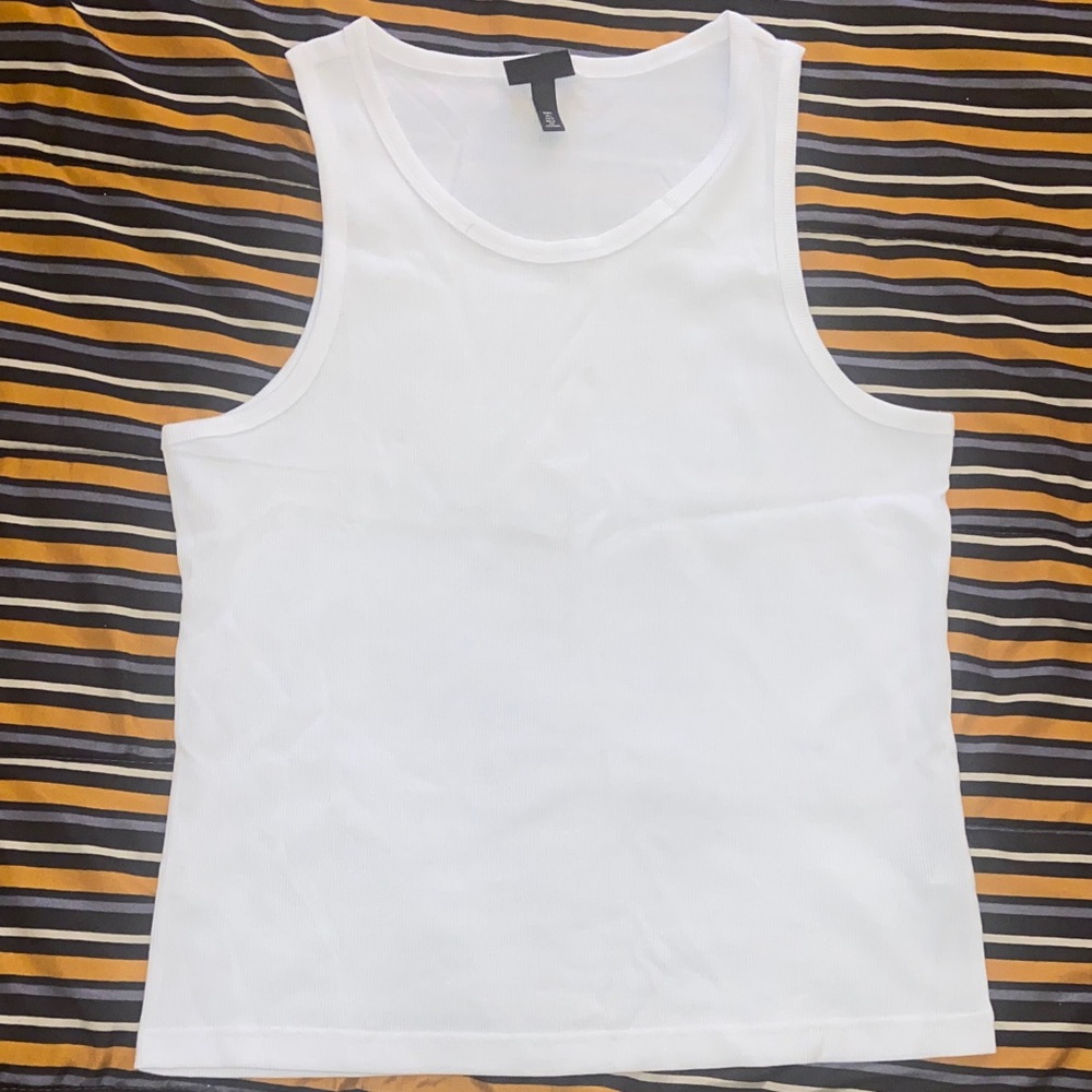 H&M White Slim Fit Tank Top